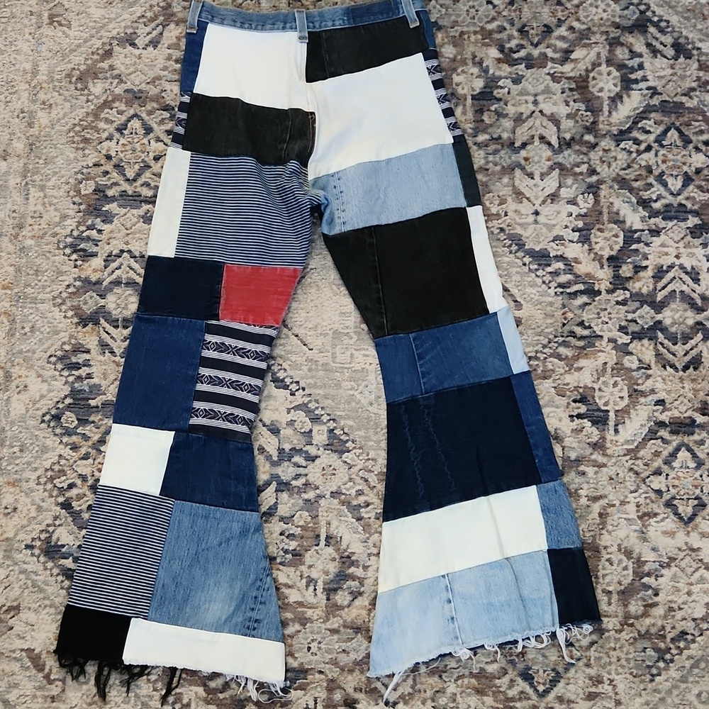 Patchwork Flare Jeans - Picture 2 of 6